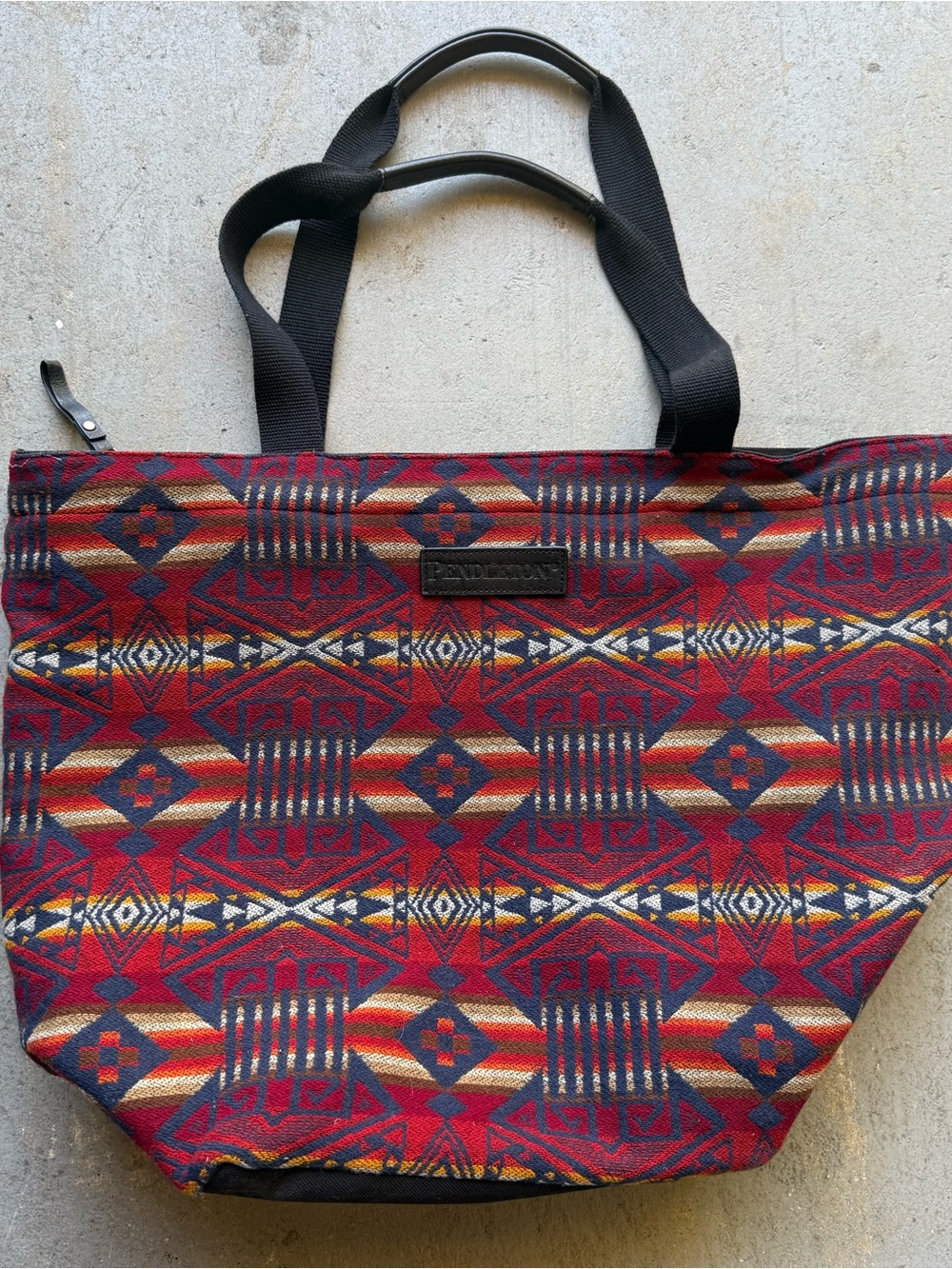 Pendleton Colorful Wool Southwestern Aztec Pattern Tote Bag